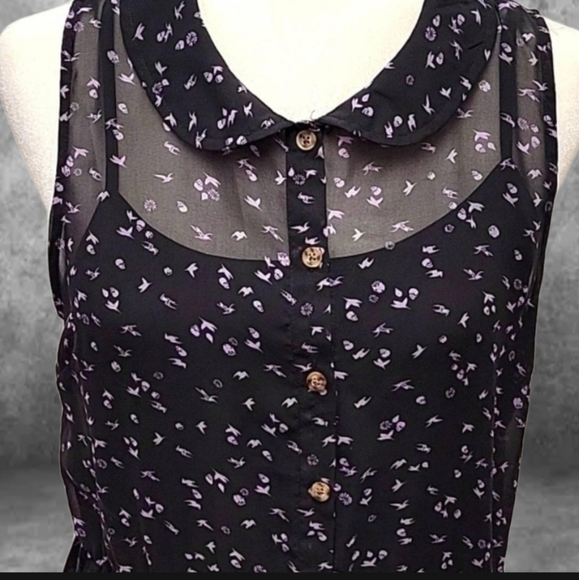 Volcom Inc. Sheer Black Dress with Birds Sculls... - Picture 5 of 5